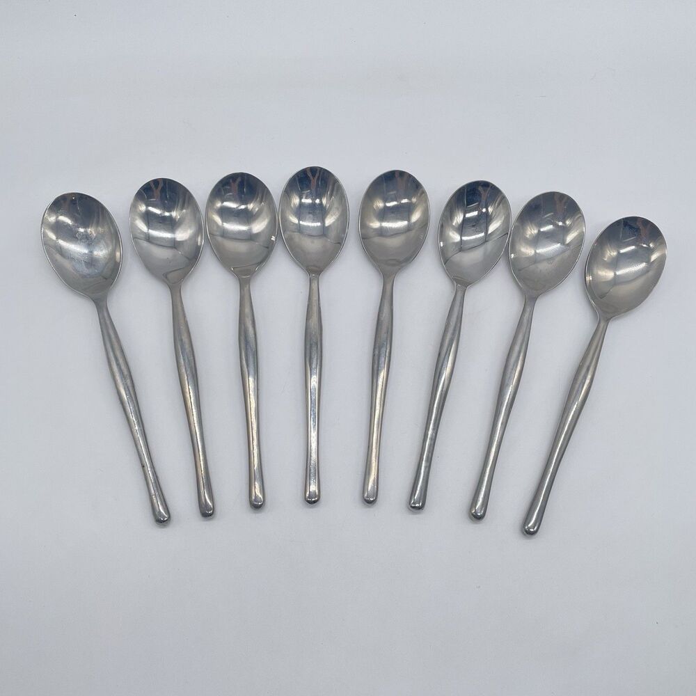 Hampton Silversmiths HSV84 Stainless Soup Spoons 7 3/4” Set of 8
